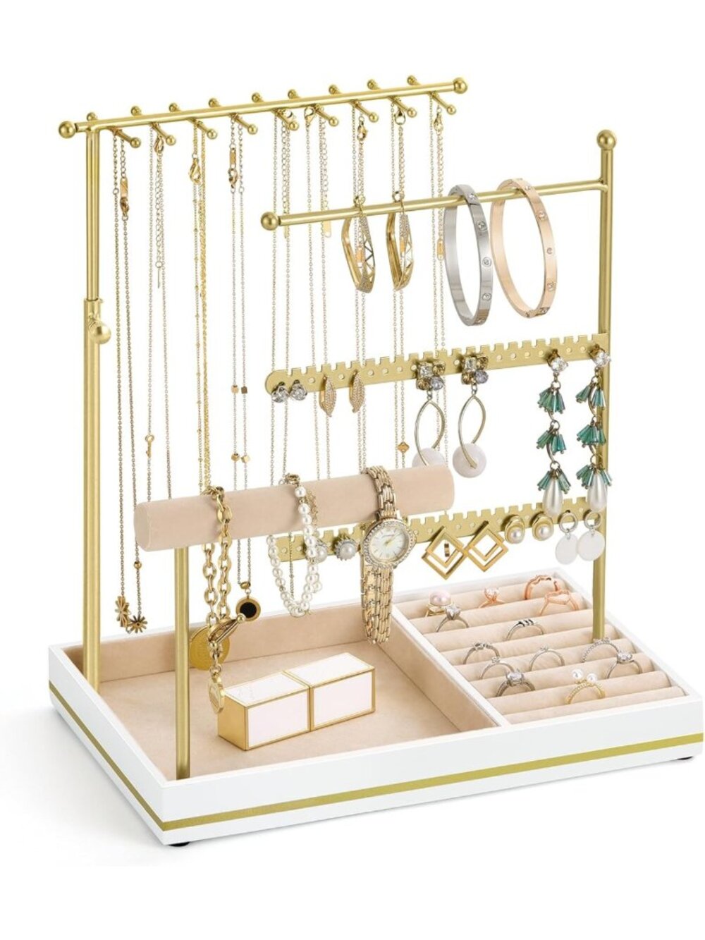 5-Tier Jewelry Organizer Necklace Holder - Stylish Storage for Accessories